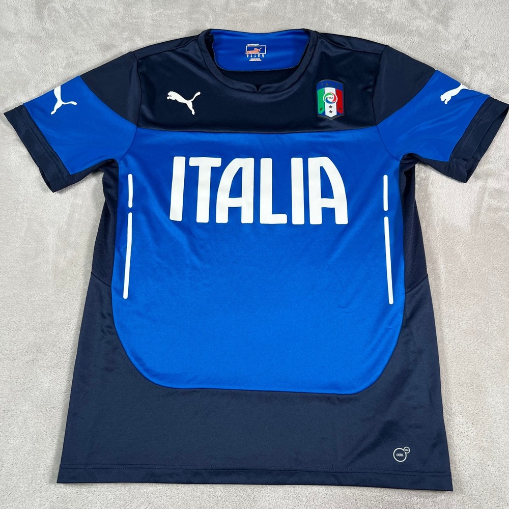 Puma Italy Soccer Jersey Men's Size Medium Blue Italia Graphic Training READ* - Picture 1 of 13